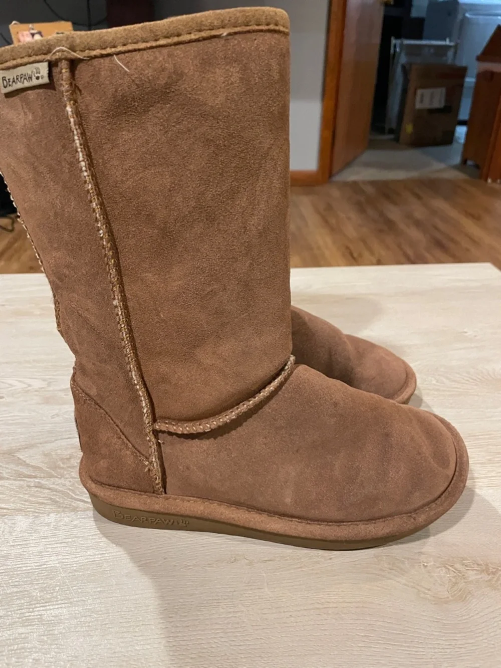 Bearpaw Classic Tall Suede Winter Boots - Chestnut Brown